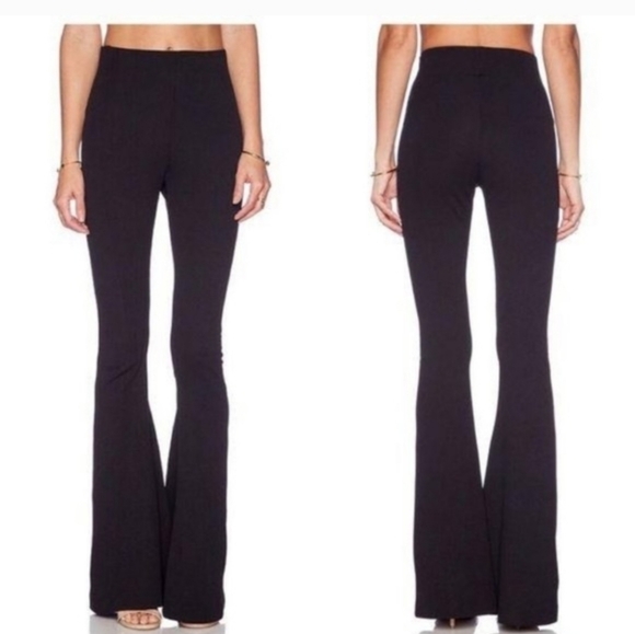 Show Me Your Mumu Bam Bam Bells Flare Pants In Black Velvet Corduroy Size L